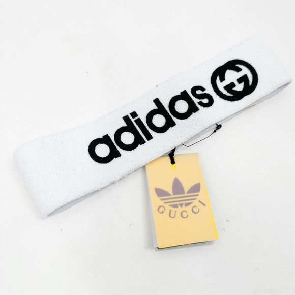 GUCCI X ADIDAS COTTON SPONGE HEADBAND IN WHITE - Picture 6 of 16